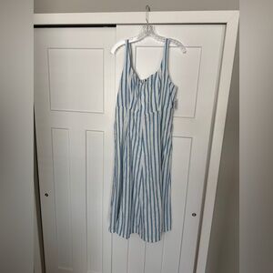 Old Navy Blue and White Striped Sleeveless Dress-size L-NWT